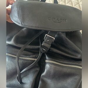 Coach Black Leather Men's Backpack
